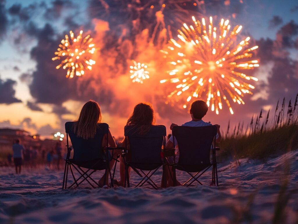 Fireworks on the beach
