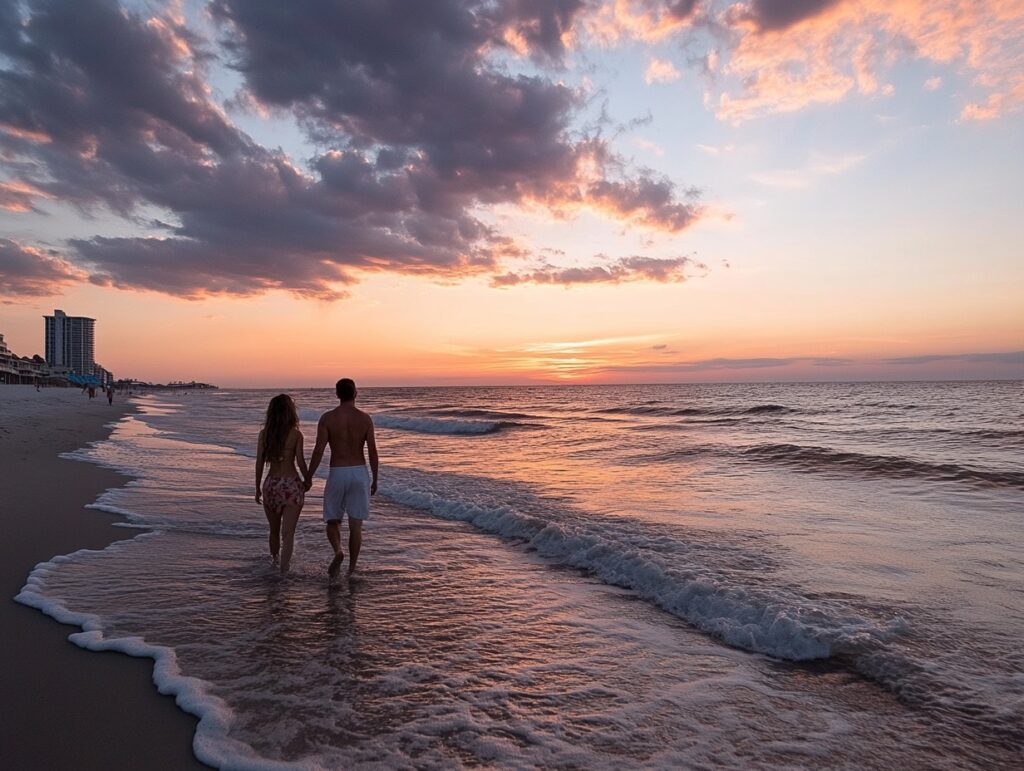 romantic couple on the beach in North Myrtle Beach
