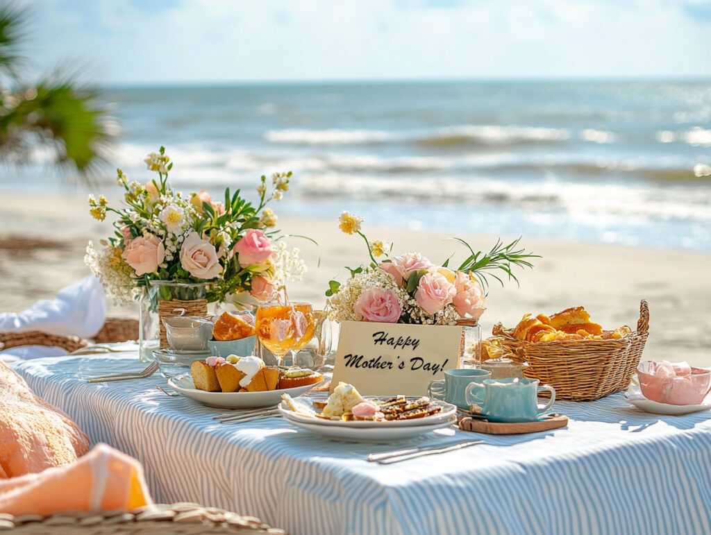 Mother's Day picnic on the beach
