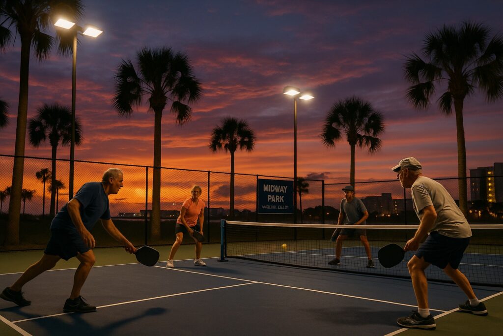 Sunset Pickleball at Midway Park.
