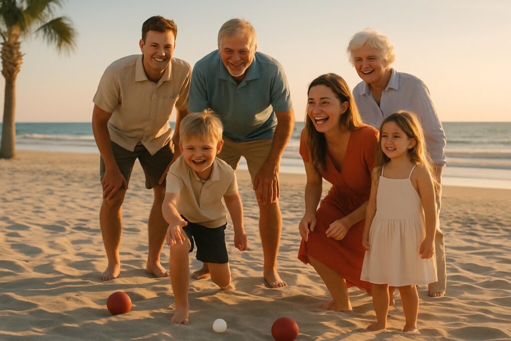 Family Bocce at Sunset