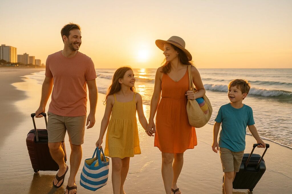 family traveling to North Myrtle Beach