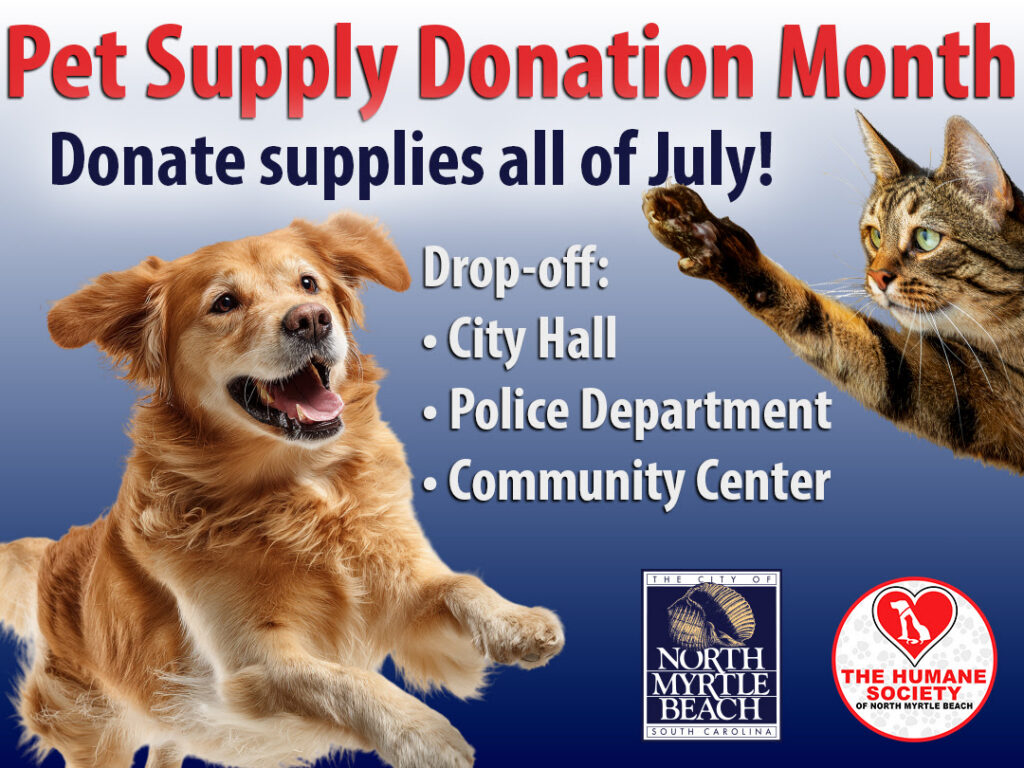 Pet supply donation month North Myrtle Beach